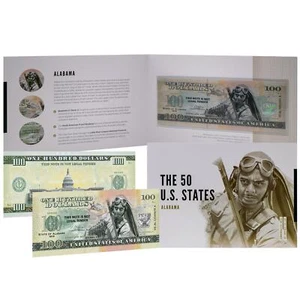 USA 100 Dollar Note | Alabama Commemorative Souvenir | Benjamin O. Davis Jr. - Picture 1 of 5