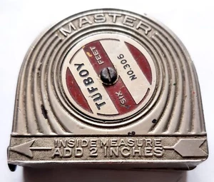 VINTAGE 50'S 6 FT MASTER RULE MFG CO TUFBOY TAPE MEASURE No. 306 USA - Picture 1 of 8