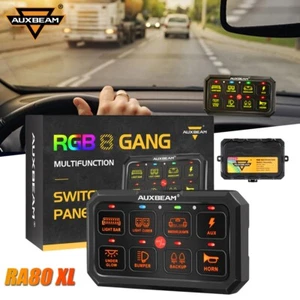 AUXBEAM RA80 XL 8 Gang RGB Switch Panel Control Auxiliary For 2003-2009 Hummer - Foto 1 di 12