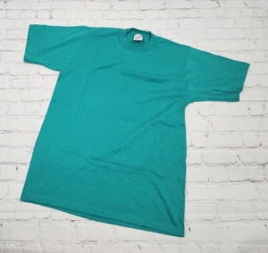 NOS Vintage Jerzees T-Shirt Adult M Teal Green Blank Streetwear Mens USA - Picture 1 of 6