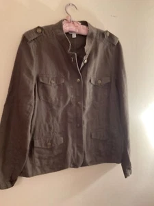 Womens Size Large Relativity Linen Jacket Button Front NWOT - Picture 1 of 3