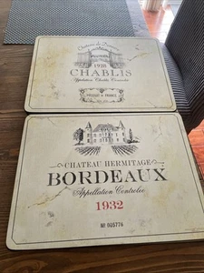 Tovagliette Pimpernel Chablis 1928 Bordeaux 1932 con supporto in sughero, set di 6, 12 x 9 - Foto 1 di 9