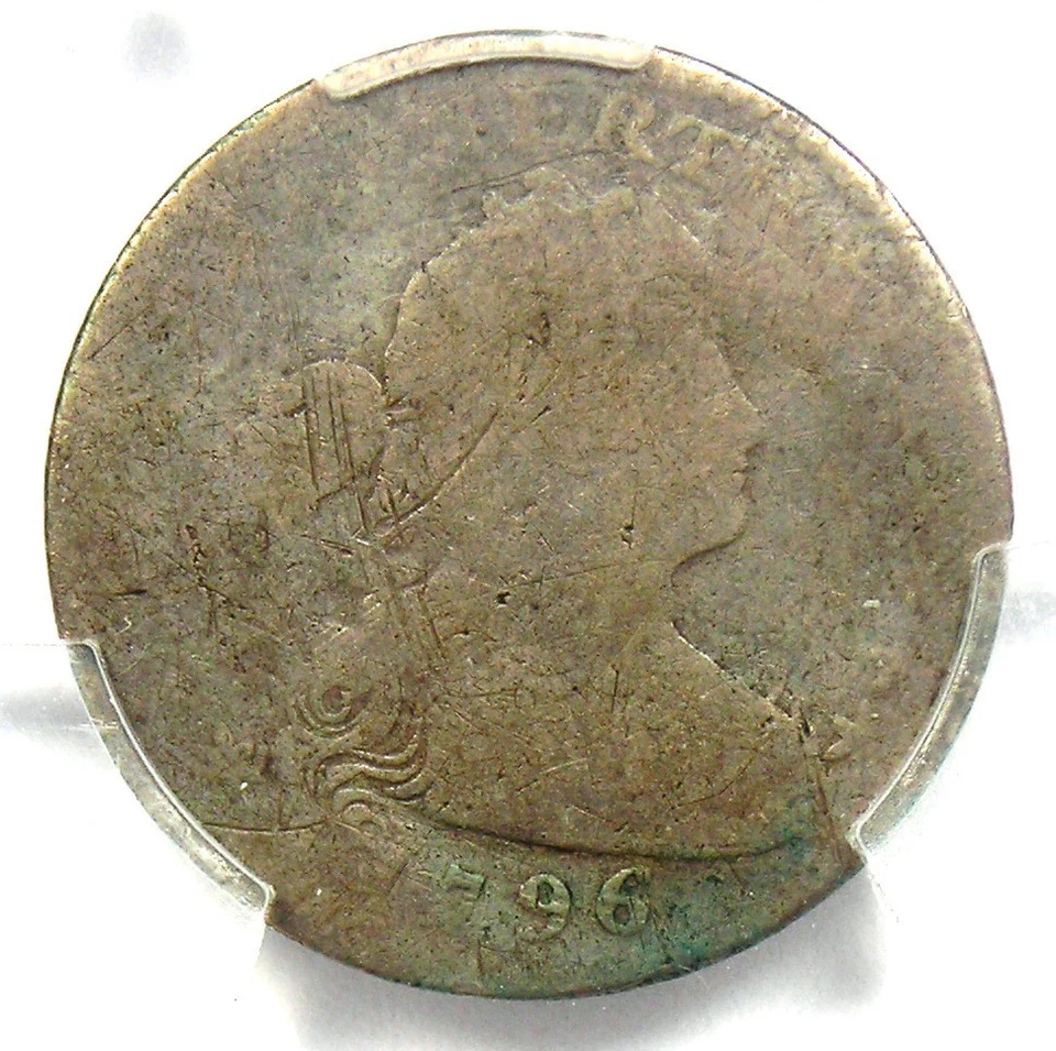 Moneda de media moneda de diez centavos H10C busto drapeado 1796 variedad certificada graduación profesional detalle P/FR Foto 1 de 4