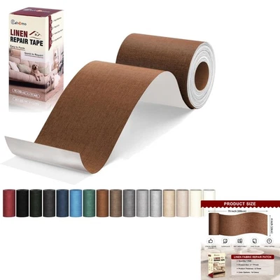 Selbstklebende Stoffflicken, Leinen, Reparatur Patches, 10x200 cm, Dunkelbrau... - Bild 1 von 2