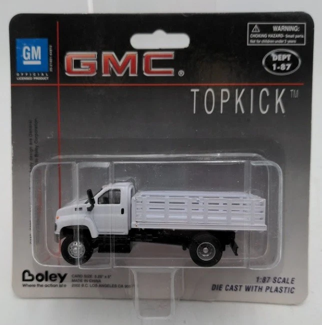 Boley 3007-77 HO Dept 1-87 White GMC Topkick 2 Axle Stake Truck - Image 1 of 1