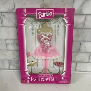 VTG Barbie Fashion Avenue Lingerie Pink White Gingham Bustier Panties Hose Heels - Picture 1 of 2