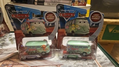 Disney Pixar Cars Lenticular Diecast Fillmore + Pit Crew 37 38 New Mattel Vw Bus - Image 1 of 4