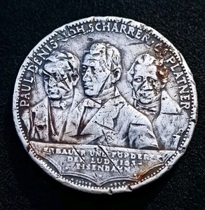 Germany Karl Goetz Medal Silver Medal 1935-DATED First German Railway Nuremberg - Picture 1 of 6