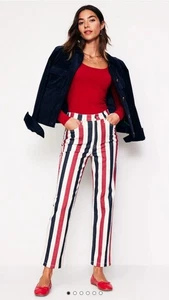Neu mit Etikett Boden rot blau weiß gestreifte Jeans Größe 32 x 32 Einzelhandel 131 $ - Bild 1 von 12