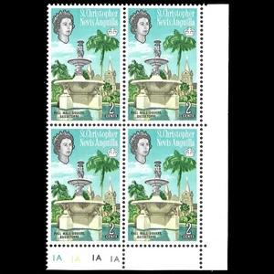 ST KITTS 1963 : 2c. Pall Mall Square -Block(4) [Plate1A][MNH] [SG131] [Sc147] - Picture 1 of 2