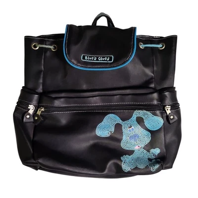 Mochila Bolso Vintage Blue’s Clues Negro Cordón Y2K Años 2000 Nostalgia Dibujos Animados Foto 1 de 4