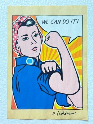 Roy Lichtenstein (Handmade) Drawing on antique paper Signed and Sealed. - Image 1 of 2