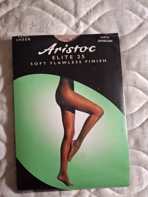 VINTAGE ARISTOC ELITE 25 SEMI SHEER TIGHTS SUNBLUSH LARGE FREEPOST IN UK - Image 1 of 2