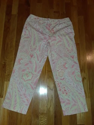 Pantalones Cortos Damas Talbots Elastizados Rosa Amarillo Verde Paisley Talla 10 Foto 1 de 4
