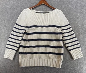 Suéter de punto grueso a rayas gris azul J.CREW para mujer talla XL - Imagen 1 de 14
