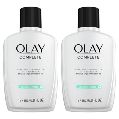 Crema hidratante facial Olay Complete Sensitive Plus, FPS 15, 6,0 oz, paquete de 2 Foto 1 de 4
