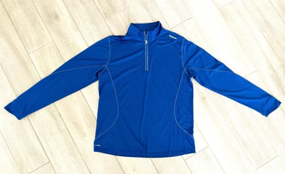 Chaqueta deportiva para mujer Reebok PlayDry azul real 1/4 cremallera talla XL Foto 1 de 4