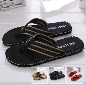 Neu eingetroffen Herren Sommer Strand Sandalen Flach Riemen Flip Flops Hausschuh - Picture 1 of 16