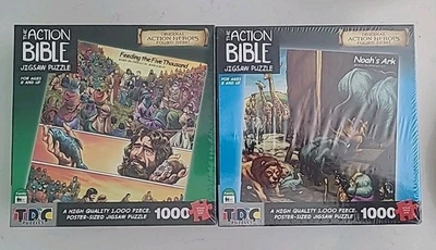 2 Action Bible 1000 Piece Jigsaw Puzzles Noah's Ark & Five Thousand (B3-D18) - Image 1 of 4