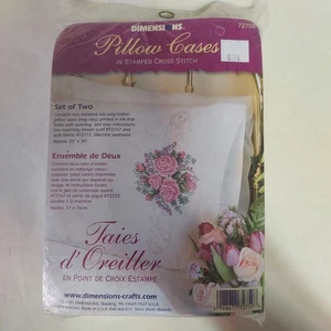 Dimensions Stamped Cross Stitch Kissenbezüge Set Rosen & Efeu 2er Set - Bild 1 von 4