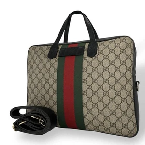 GUCCI 387102.213317 2-way briefcase and business bag with Sherry line - Picture 1 of 24