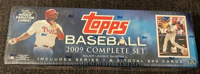 2009 Topps бейсбол полный комплект (660) серии 1 и 2 в заводской упаковке - Изображение 1 из 4