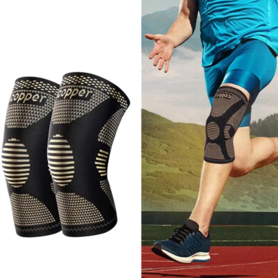 2 Pack Copper Knee Braces for Women Men，for Knee Pain Joint Pain Relief Running - Image 1 of 4
