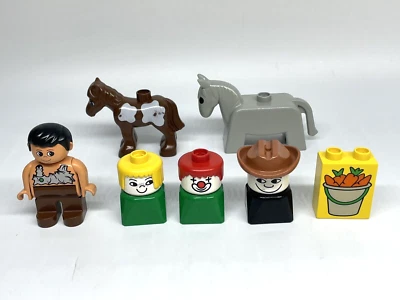 Lego Duplo Figures RARE Clown Cowboy Horse Caveman Girl Vintage LOT of 7 - image 1 of 4