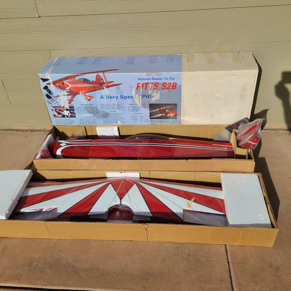 Vintage Cermark Pitts S2B RC Airplane .90 to 1.20 60" Wing Span Balsa NIOB READ! - Image 1 of 4