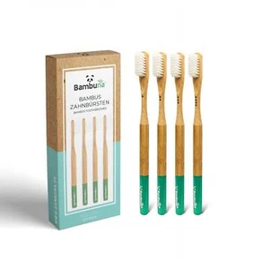 BAMBUNA Bambus Zahnbürsten Premium - Mittel - 4er Set - Bild 1 von 6