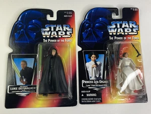 Vtg 1995 NIP Star Wars “Power of the Force” Lot of 2 Toy Figures - Luke & Leia - Picture 1 of 4
