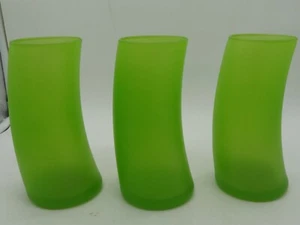 3er Set Vintage Libbey Watusi Becher mattiert Longdrinkgläser Frühlingsgrün - Bild 1 von 4