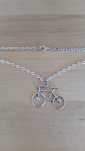 Bicycle Themed Silver Plated Necklace - Bike MTB Road Birthday Christmas Gift XT - Picture 1 of 1