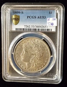 1899 S Morgan Silver Dollar,  PCGS AU53 - Picture 1 of 2