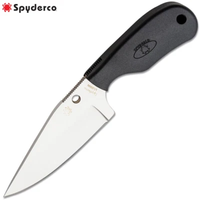 Spyderco Fred Perrin Subway Bowie Fixed Blade Satin LC200N Black FRN FB48PBK - Image 1 of 4