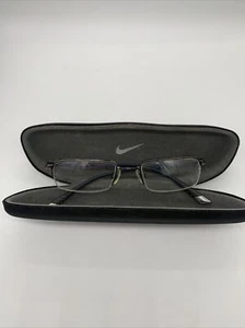 NIKE Flexon 4174 Navy Blue Rectangular Metal Eyeglasses Frame with case - Picture 1 of 7