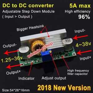 5A Buck Step Down Volt Converter DC-DC 5V-36V to 3.3V 6V 9V 12V 24V Power Supply - Picture 1 of 5