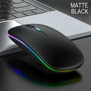 Mouse Wireless 2.4G LED RGB Ricaricabile silenzioso USB/BLUETOOTH - Foto 1 di 13