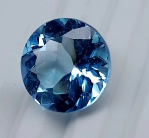 Anello 13,50 carati 100% naturale topazio blu tondo sfaccettato misura pietra preziosa sfusa BZ-2 - Foto 1 di 4