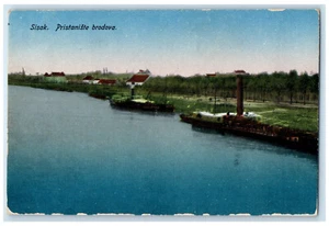 um 1910 Sisak Schiffshafen Dampfer Kroatien unbespielt antike Postkarte - Bild 1 von 2