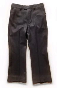 VTG 70s Mens Naval Civilian Wool Bootcut Flare Pants Trousers Black 36x29 USN - Picture 1 of 11
