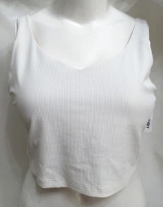 Sujetador deportivo Old Navy soporte ligero acanalado palangre talla XXL blanco nuevo - Imagen 1 de 9