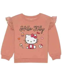 Hello Kitty Long Sleeve Ruffle Sweatshirt Little Girls Size 5 - Picture 1 of 7