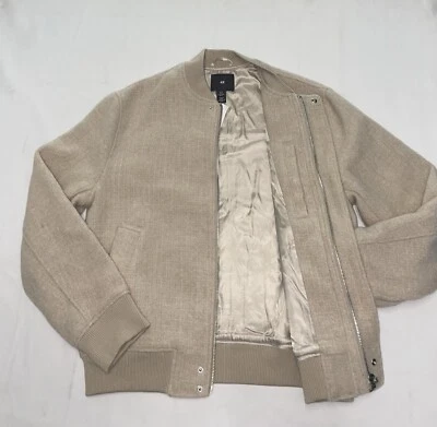 H&M REGULAR FIT WOOL-BLEND BOMBER JACKET SIZE  MEDIUM - Image 1 of 4