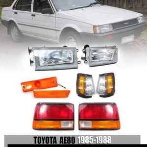 Front Headlight Tail Lamp Corner Side Bumper Set For Toyota Corolla AE80 85-88 - Picture 1 of 7