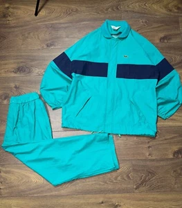 Lacoste IZOD Vintage 80s Nylon Trainingsanzug Herren Zip Jacke Gr. L Grün - Bild 1 von 19