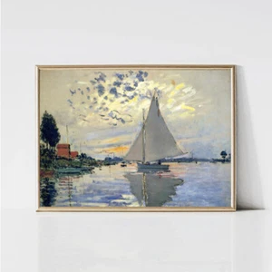 Claude Monet, Sailboat at Le Petit Poster Premium Quality Choose your Size - Picture 1 of 3