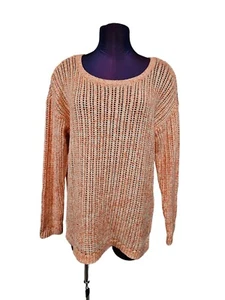 Maglione Talbots Marled arancione punto aperto scollo a scoop nuovo con etichette taglia large donna L27 - Foto 1 di 8