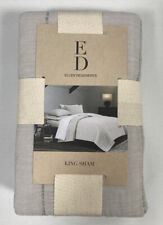 Ellen Degeneres King Sham Pillow Case Marmont Oyster Grey 21” X 37” Cotton New 