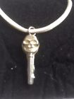 Skeleton Key TG324A  Made In Fine English Pewter On 18" White Cord Necklace